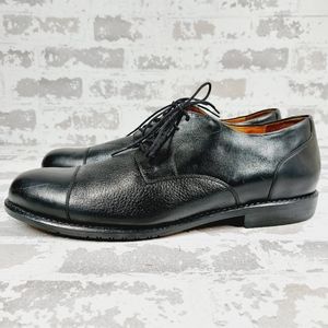 Tauer & Johnson Cap Toe Men's Lace Up Formal Black Leather Dress Shoes  V529